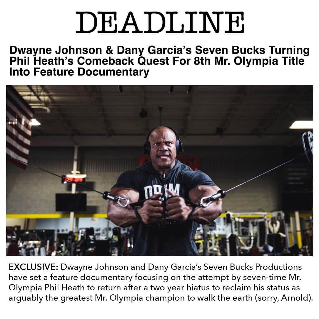 Phil Heathのインスタグラム：「I’m grateful to announce this project that’s been in the works for a while - A documentary film following my journey on and off the bodybuilding stage. Thank you to @SevenBucksProd, @danygarciaco, @TheRock, @Scoreg and @brettharveyofficial for agreeing to tell my story.」