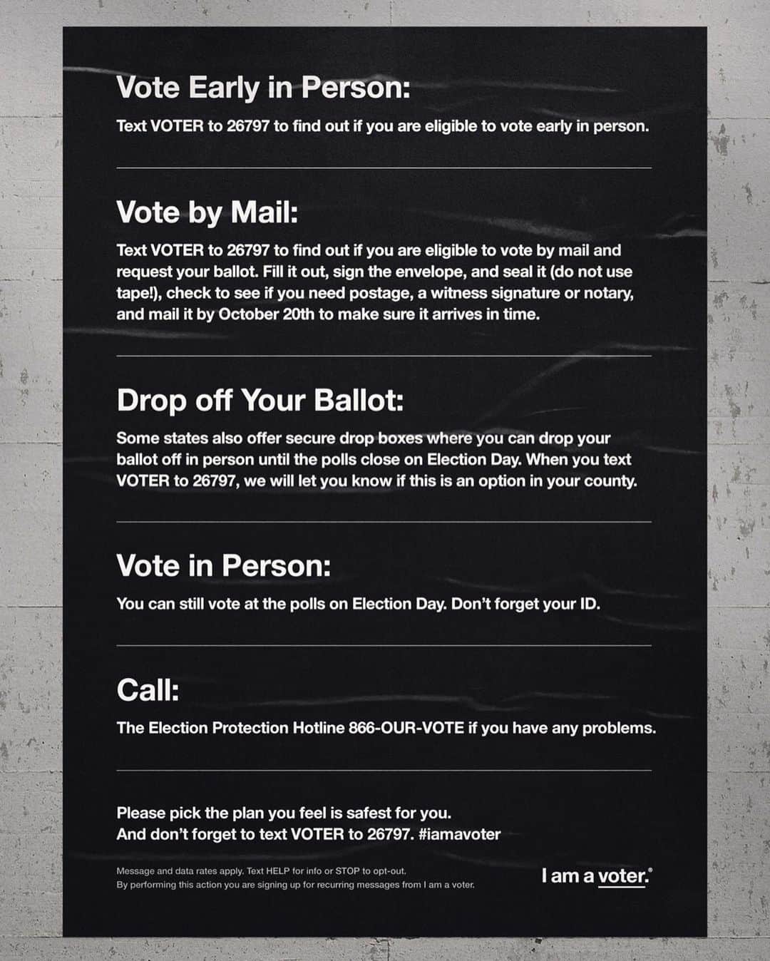 ホイットニー・ポートさんのインスタグラム写真 - (ホイットニー・ポートInstagram)「You guys. This is no joke. We must do what we can to take some semblance of control and compassion back.  Today is the launch of Voting Season and it is absolutely critical to make your voting plan today – whether it be by mail, early in person, or at the polls on Election Day. Text VOTER to 26797 to make your plan now to become an #octobervoter. #iamavoter @iamavoter」10月7日 1時00分 - whitneyeveport