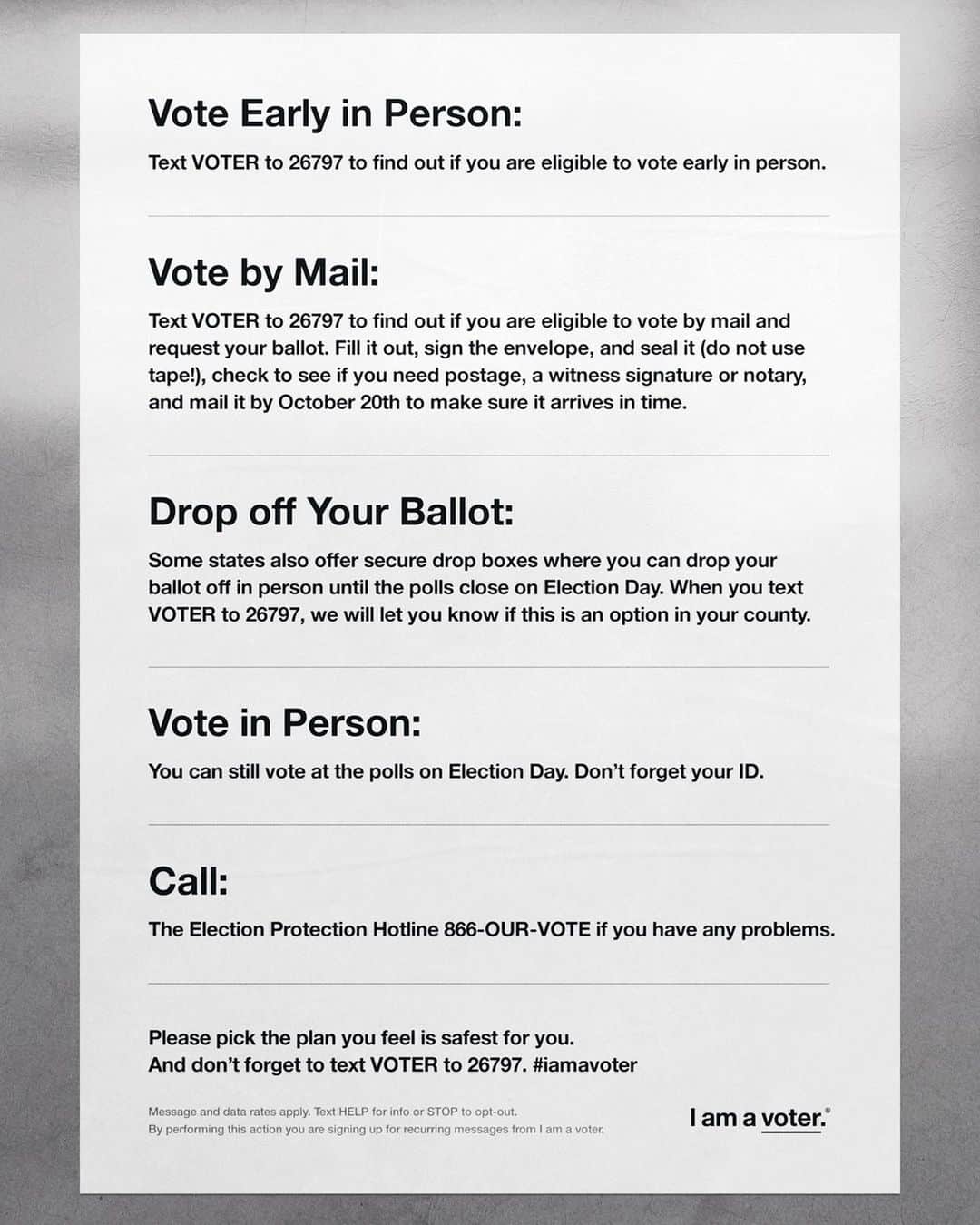 ジョジー・マランさんのインスタグラム写真 - (ジョジー・マランInstagram)「Now that we have your attention, swipe → for some important info. ⠀⠀⠀⠀⠀⠀⠀⠀⠀ Today is the start of voting season, and I am an #OctoberVoter.  It’s time to choose your plan to vote. Text VOTER to 26797 for more information. #iamavoter #vote」10月7日 1時33分 - josiemaran