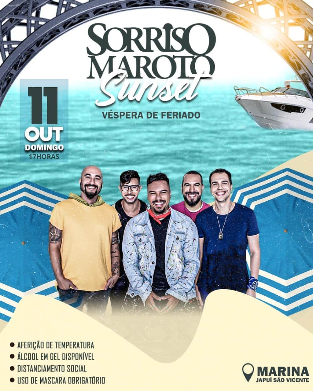 Sorriso Marotoのインスタグラム：「Cadê a turma da Baixada Santista? 😀 Domingão a gente espera vocês na Marina Japui em São Vicente! Bora matar a saudade? 😉 Garanta já seu ingresso! 👊🏽」