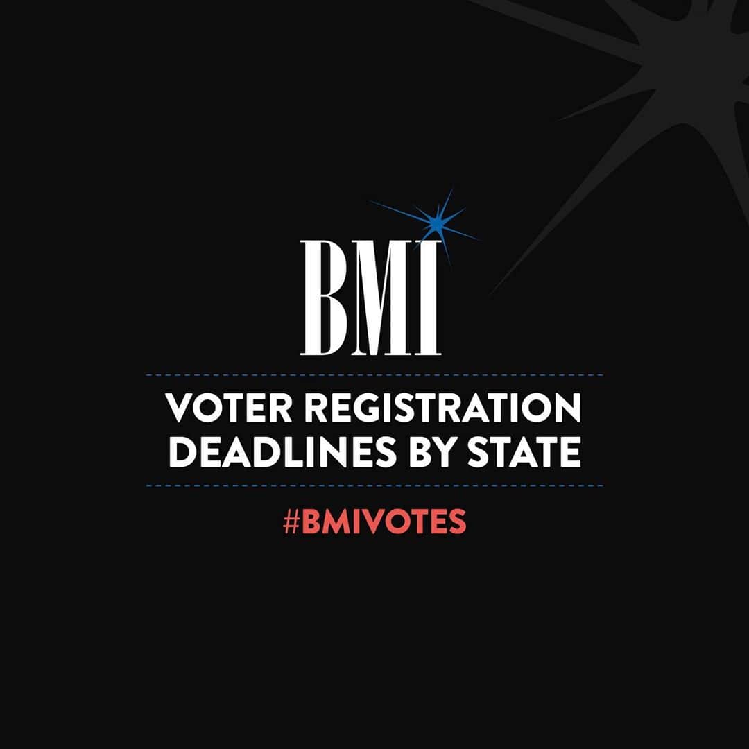 Broadcast Music, Inc.さんのインスタグラム写真 - (Broadcast Music, Inc.Instagram)「Have you registered to vote? As voter registration deadlines approach, check your status or start the registration process today! #BMIVotes 🗳」10月7日 2時03分 - bmi