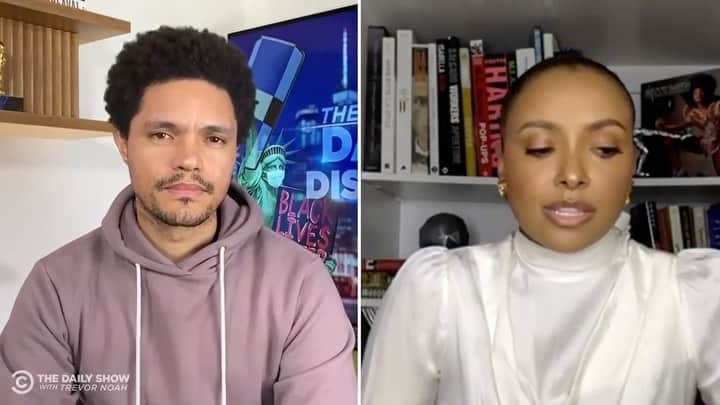 カテリーナ・グレアムのインスタグラム：「Snippet from @trevornoah last night talking about @refugees. Thank you Trevor!!! Link in bio for full interview 💥🙏🏽」
