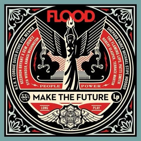 Shepard Faireyのインスタグラム：「I was honored to create this issue of @floodmagazine’s cover art, which is meant to inspire action and hope for the future. I've been a longtime fan of the magazine, and in the spirit of making the future, I also felt it was important to help #SaveOurStages by donating to the NIVA Emergency Relief Fund @nivassoc. Music is the heartbeat of my work, it inspires me daily both sonically and lyrically. We can all remember the shows that shaped us, and the spaces where we experienced them, and I urge you to do what you can to support our independent venues so that many more generations can find their space too. Thanks for caring, and get your copy of FLOOD NOW through the link in bio! -Shepard」
