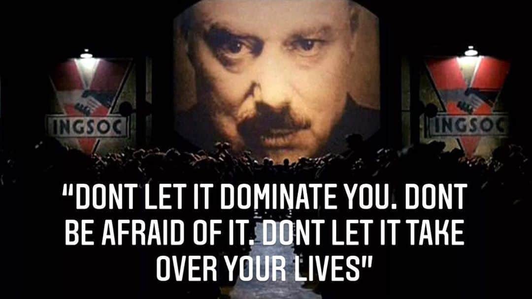 コリン・ハンクスのインスタグラム：「“And if all others accepted the lie which the Party imposed—if all records told the same tale—then the lie passed into history and became truth. ‘Who controls the past’ ran the Party slogan, ‘controls the future: who controls the present controls the past.'”」