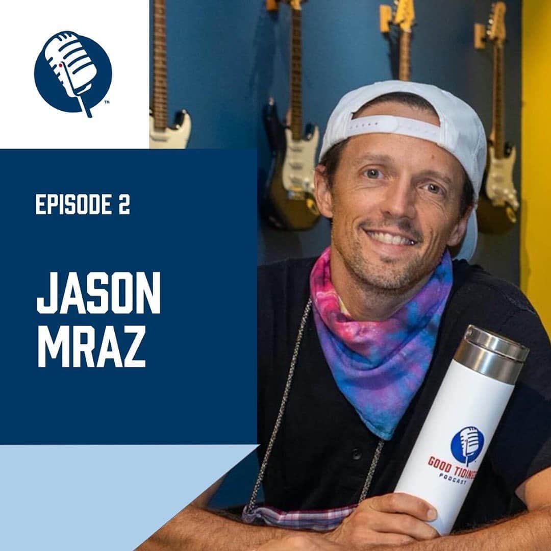 ジェイソン・ムラーズのインスタグラム：「Still looking for the good? I found it in the @goodtidingsfoundation who are up to good things transforming spaces to be more accessible, more inclusive, and more fun. Not only did they create the Jason Mraz Music Studio at @areason2survive, we recorded a podcast there! Check out their good work and give a listen to the podcast! (Link in story)」