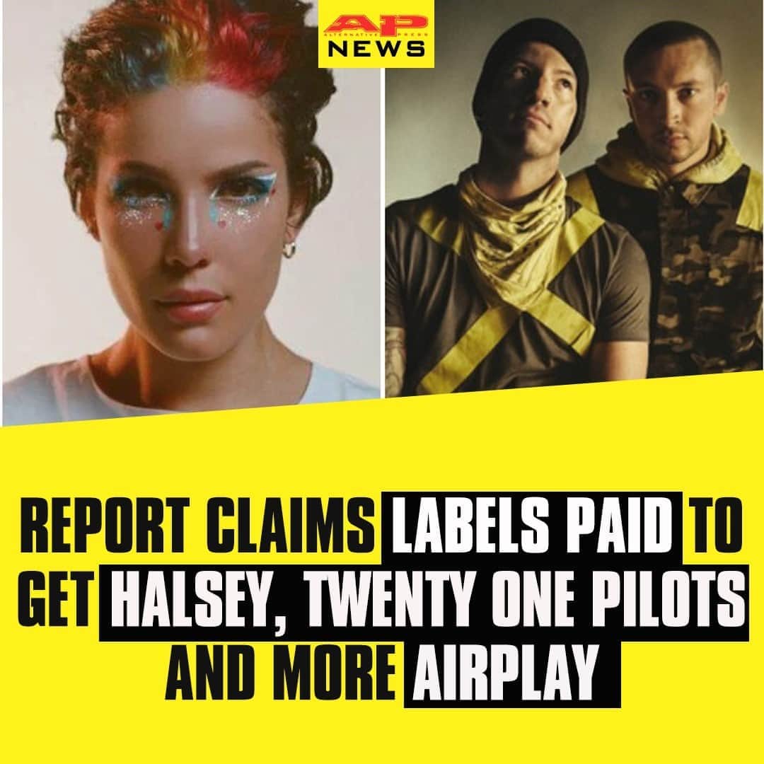 Alternative Pressさんのインスタグラム写真 - (Alternative PressInstagram)「Certain labels and radio stations have allegedly been involved in illegal pay-for-play dealings that gave artists including Halsey, twenty one pilots and Panic! At The Disco more radio play⁠ LINK IN BIO⁠ .⁠ .⁠ .⁠ #halsey #twentyonepilots #panicatthedisco #radioplay #altpress #alternativepress」10月7日 7時01分 - altpress
