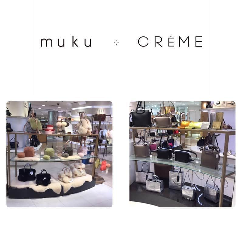 mukuさんのインスタグラム写真 - (mukuInstagram)「梅田阪急 muku + CRÈME POP UP STORE﻿ 無事終了しました﻿ 多くの方にお立ち寄りいただき、喜んでいただき、﻿ あらためてありがとうございました﻿ ﻿ 大阪高島屋でもしばらくは muku+CRÈME とさせていただきます﻿ 定番のtulipanoをお探しいただくお客様には申し訳ないのですが、今しばらくお待ちいただけますでしょうか﻿ 未来のために子どもたちを育てていこうとの思いです﻿ ﻿ #muku #CREME #muku+CRÈME #梅田阪急 #umedahankyu #osakatakashimaya #bagfair #autumnevent #awfashion﻿ #大阪高島屋　#秋のイベント　#彩り豊かに　#秋のバッグ﻿ #ムートンバッグ　#マカロンバッグ　#箔バッグ　#ビーズファスナー﻿ #メタリックサイフ　#L字ロングサイフ　#金箔　#銀箔　#ネオンカラー﻿ #モノトーンコーデ　#シルバーバッグ」10月7日 14時50分 - muku_monterosa