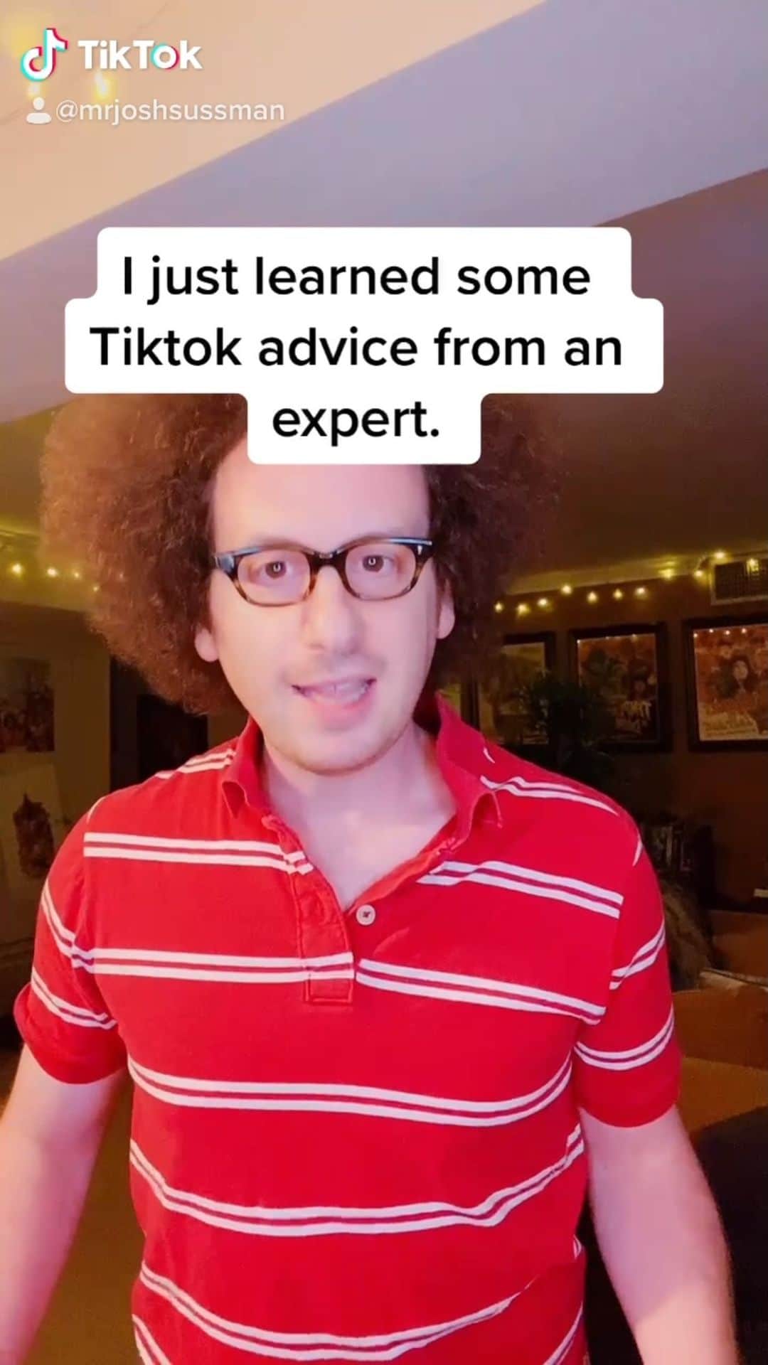 ジョシュ・サスマンのインスタグラム：「I was told this same advice I learned for tiktok works for Instagram Reels too! Did I do it right? #jumpcuts #tiktok #joke #besafe #socialmedia」