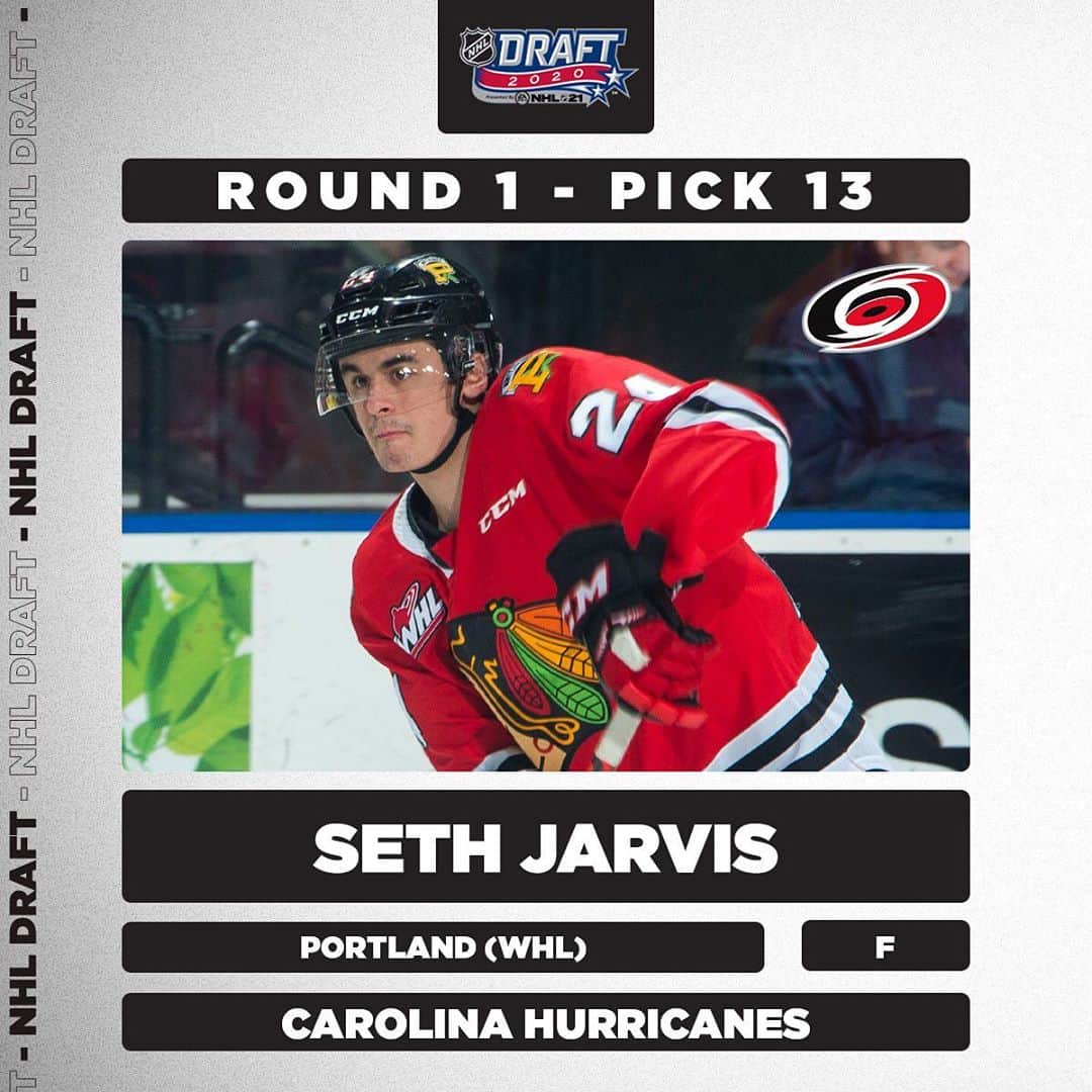 NHLさんのインスタグラム写真 - (NHLInstagram)「The pick is in and the @canes have taken @sethjarvis_ at 13th overall! #nhldraft2020」10月7日 9時52分 - nhl