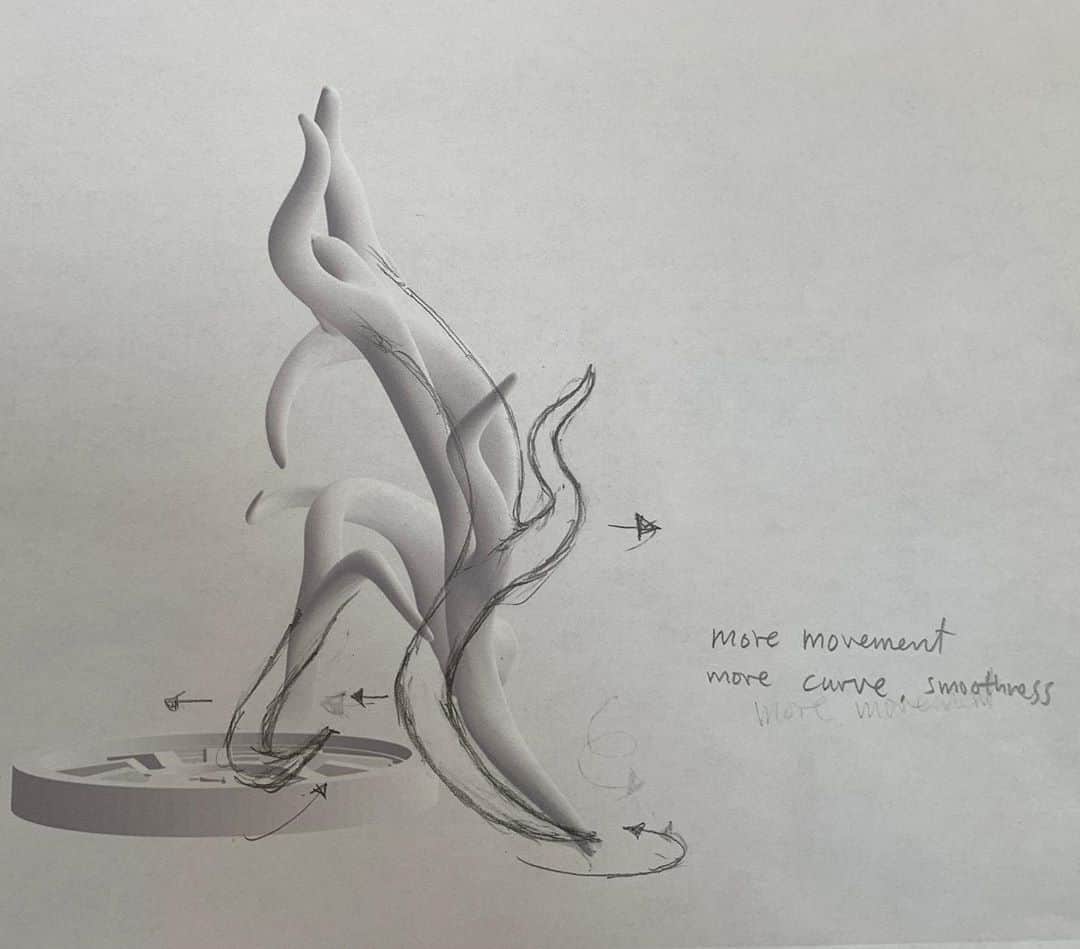 松山智一のインスタグラム：「5 meters sized , Sculpture fabrication.」