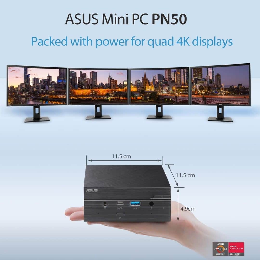 ASUSさんのインスタグラム写真 - (ASUSInstagram)「Small yet mighty! ASUS Mini PC PN50 is an ultra-compact computer that delivers powerful performance for a wide variety of home and business applications. With AMD Ryzen 4000 processors that support for up to 8K resolution at 60 Hz, or quad 4K displays at 60Hz, up to 64 GB DDR4, and WiFi 6.」10月7日 12時00分 - asus