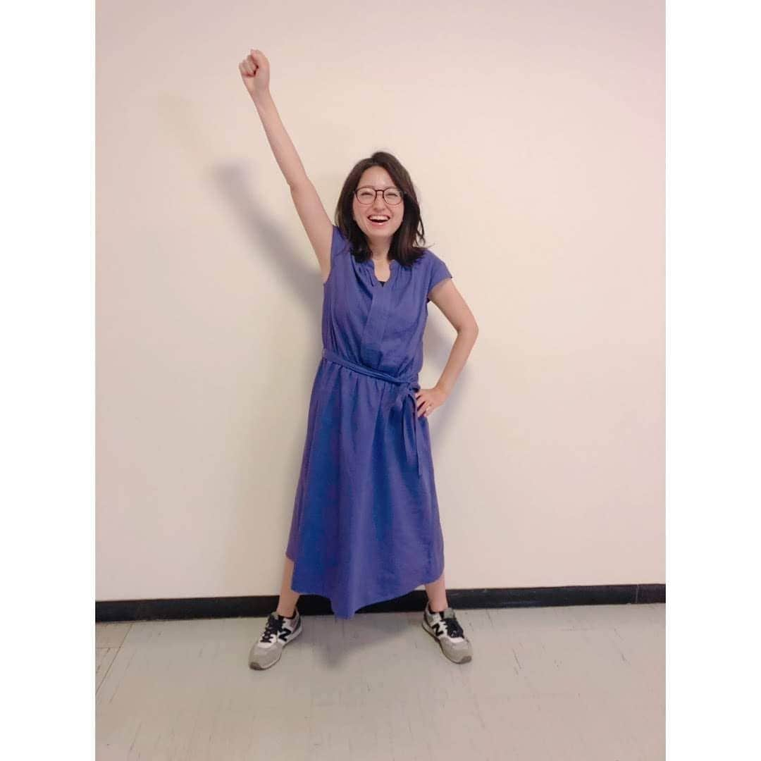 福岡良子のインスタグラム：「6/28(2019) #きょうの変身  #太陽戦隊サンバルカン #シブ5時 #150cm  #気象予報士  #おちびコーデ  #低身長コーデ」