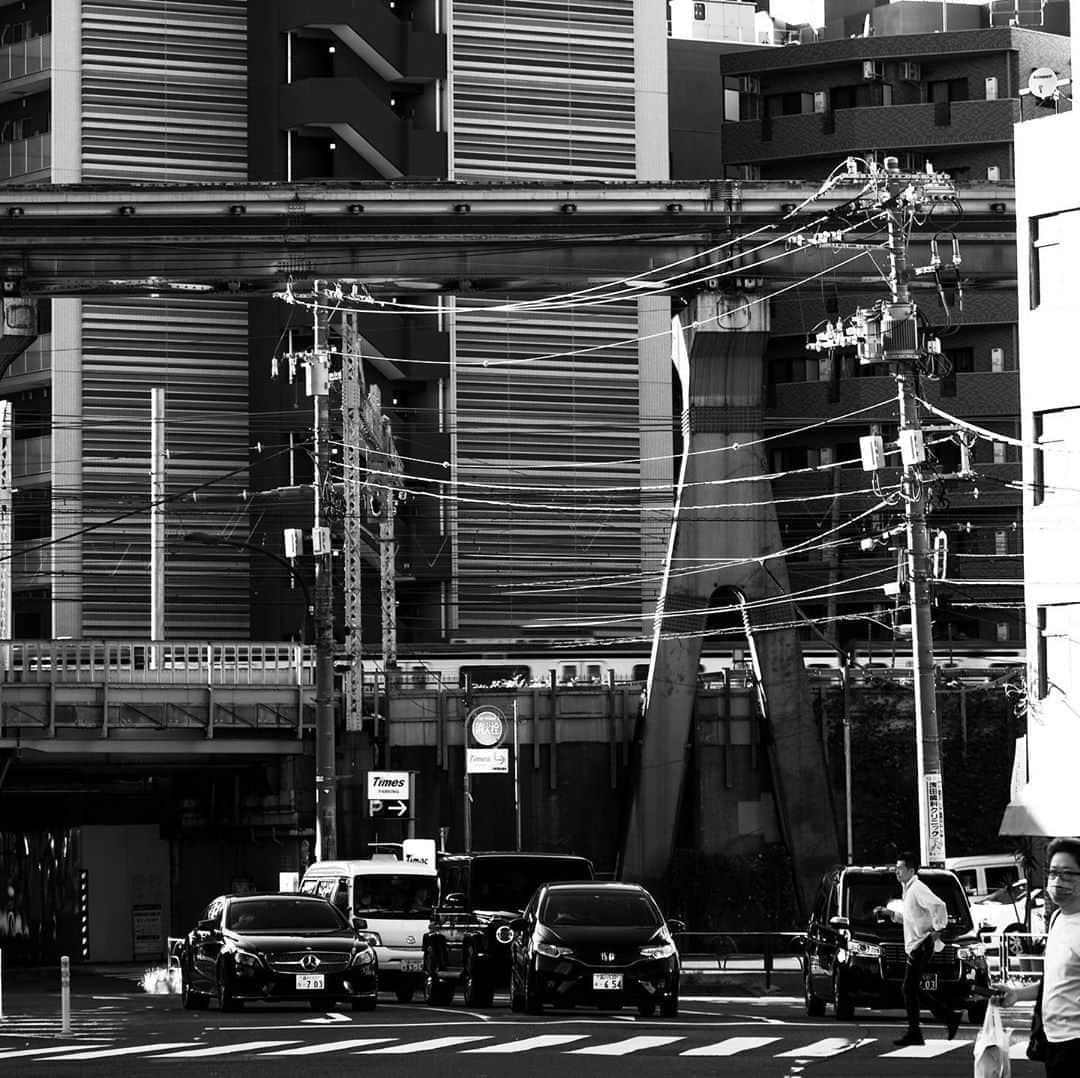 naotakeのインスタグラム：「横断歩道 - A crosswalk / X-T2 & Snapseed, 20201008 . . BS日テレでジョジョ第3部がもうすぐ終わるかと思いきや、同じ局でまた1話から始まるとは。 . . #spicollective #royalsnappingartists #infamous_family #rsa_main #infinity_photo_cult #2_fineart #jp_gallery_member #jp_gallery_bnw #trb_bnw #wp_bnw  #bnw_life #bnwlife_member #bnw_life_shots #bnw_captures #world_bnw #top_bnw #team_jp_ #team_jp_モノクロ #ig_energy_bw #ig_nihon #streetphotographybnw #igersjp #blackandwhite #bnw #bnwphoto #monochrome #bw #bnwphotography #今日もx日和 #fujifilm_xseries」
