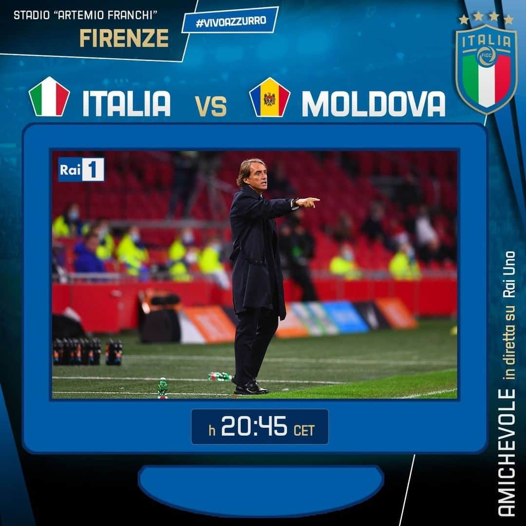 サッカーイタリア代表さんのインスタグラム写真 - (サッカーイタリア代表Instagram)「#Nazionale 💙  🇮🇹 #ItaliaMoldova 🇲🇩  ⏱ 20.45 🏟️ Stadio “Artemio Franchi” di #Firenze ⚽️ #Amichevole 📺 #Rai1  #Azzurri #ITAMOL #VivoAzzurro」10月7日 15時26分 - azzurri