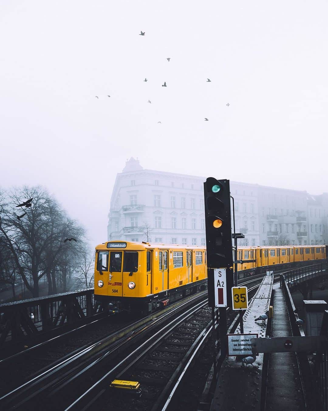 Thomas Kakarekoのインスタグラム：「lost long ago  A new edit for one of my favorite train pictures as I’m still not able to shoot it again due to ongoing construction work. Really missing that foggy atmosphere too.  #berlin」