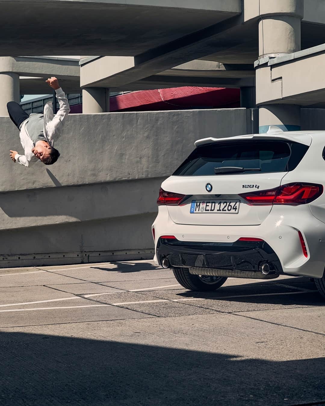 BMWのインスタグラム：「Driving Pleasure, unfiltered. The return of the 'Turismo Internazionale': the new BMW 128ti. #THE1 #1Series #sports #BMW @thejasonpaul __ BMW 128ti: Fuel consumption in l/100 km (combined): 6.4–6.1. CO2 emissions in g/km (combined): 148–139. Further information: www.bmw.com/disclaimer.  	 Acceleration (0-100 km/h): 6.1 s. Power: 195 kW, 265 hp, 400 Nm. Top speed (limited): 250 km/h.」
