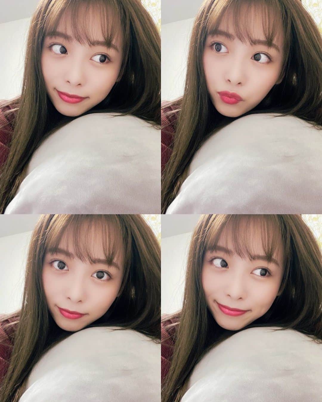 のインスタグラム：「前髪切ってきた💇‍♀️🍄 #前髪　#前髪カット　#前髪アレンジ #前髪ぱっつん #ナチュラルメイク #秋メイク #make #美容　#美容オタク」