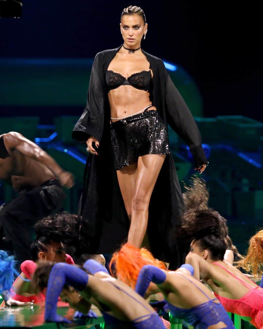 Fashion Weekのインスタグラム：「Fresh out the runway 🔥 @irinashayk, shown here, walking in @badgalriri’s star-studded @savagexfenty show. 📸 by @gettyimages」
