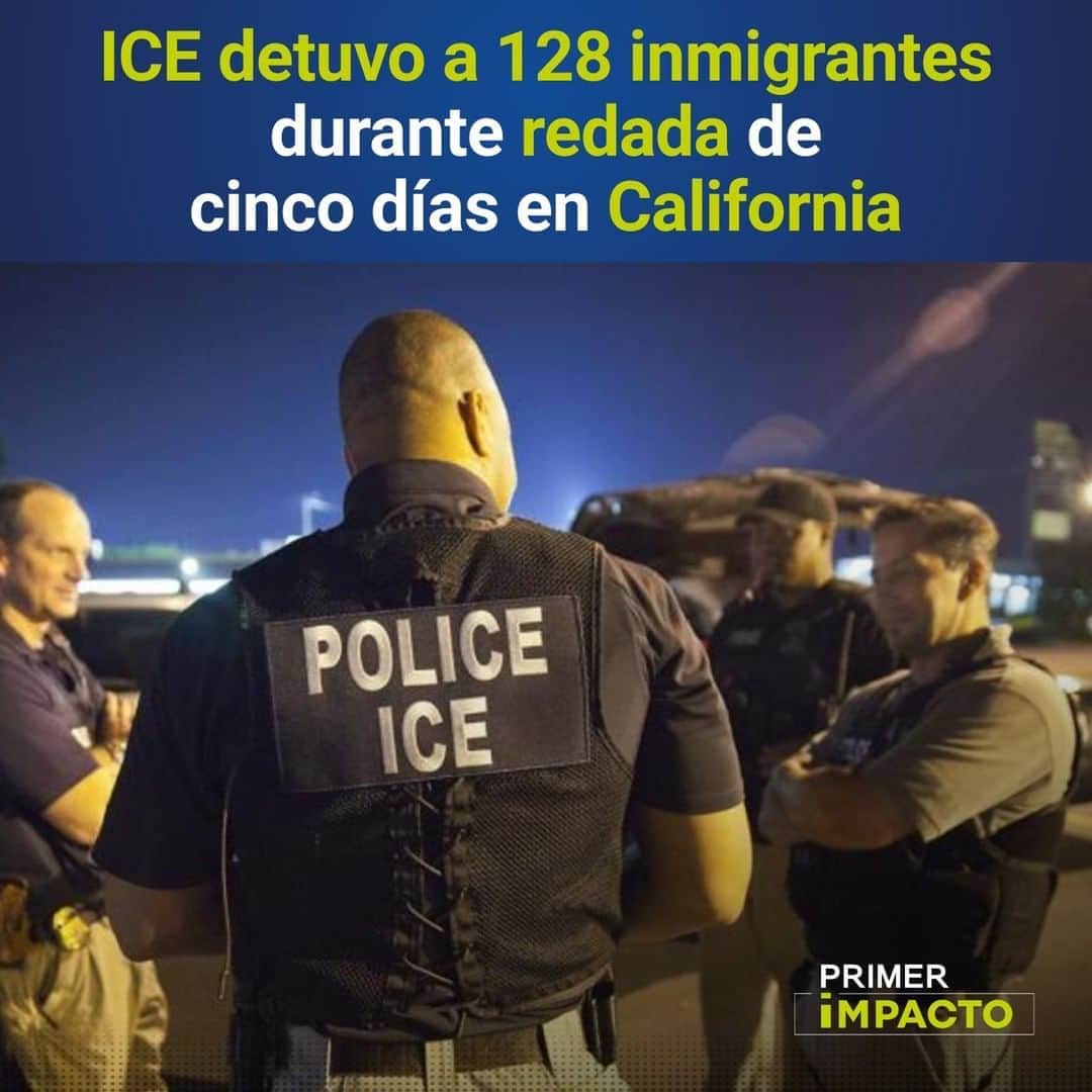 Primer Impactoさんのインスタグラム写真 - (Primer ImpactoInstagram)「#ICE detuvo a 128 #inmigrantes durante redada de cinco días en #California, el 96% de ellos con antecedentes criminales.  Los arrestos fueron ejecutados entre el 28 de septiembre y el 2 de octubre.  Ocurrió en el marco de la denominada "Operación Rise" que forma parte de la política de 'tolerancia cero' del gobierno de #DonaldTrump.   Más información sobre esta noticia en el link de nuestra biografía y espera un informe a las 5pm/4c con @salduran en #PrimerImpacto.」10月8日 2時03分 - primerimpacto
