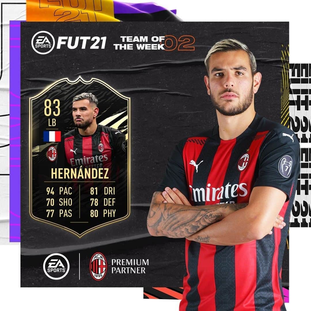 ACミランさんのインスタグラム写真 - (ACミランInstagram)「🔥 @theo3hernandez is in the @easportsfifa Team of the Week! 🎮 Play #FIFA21 before Friday and you could get him in your guaranteed #TOTW player pack 👀 Full details 👉 ea.com/deadlineday」10月8日 2時11分 - acmilan