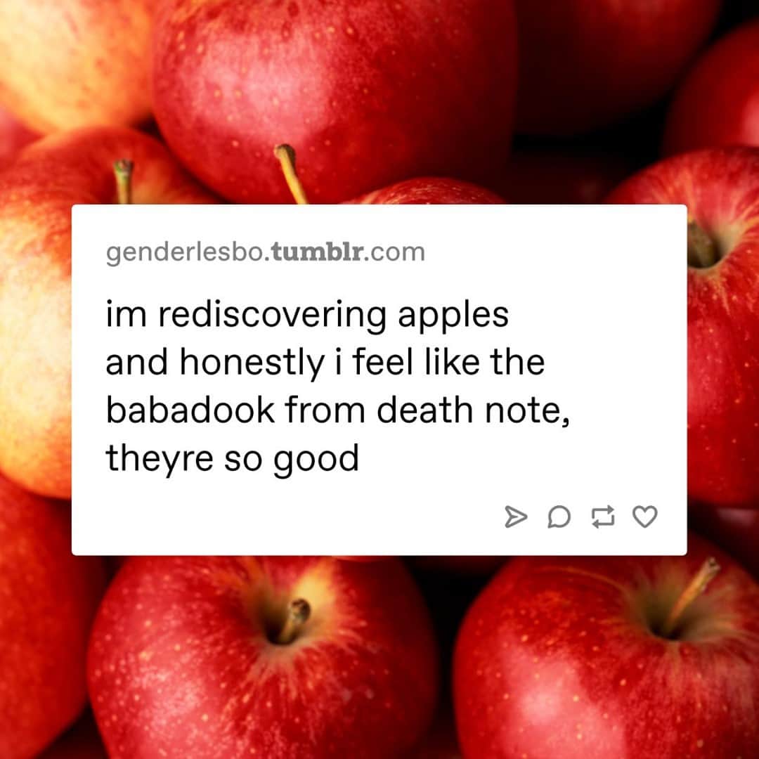Tumblrさんのインスタグラム写真 - (TumblrInstagram)「the crossover we need⁠ #deathnote #babadook #ryuk #apples」10月8日 2時15分 - tumblr
