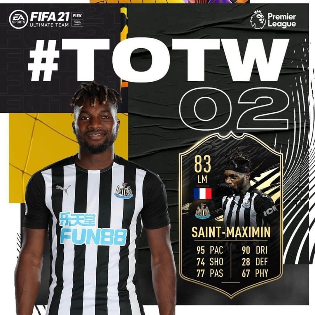 アーラン・セイント・マクシマンのインスタグラム：「@nufc 🖤 @easportsfifa」