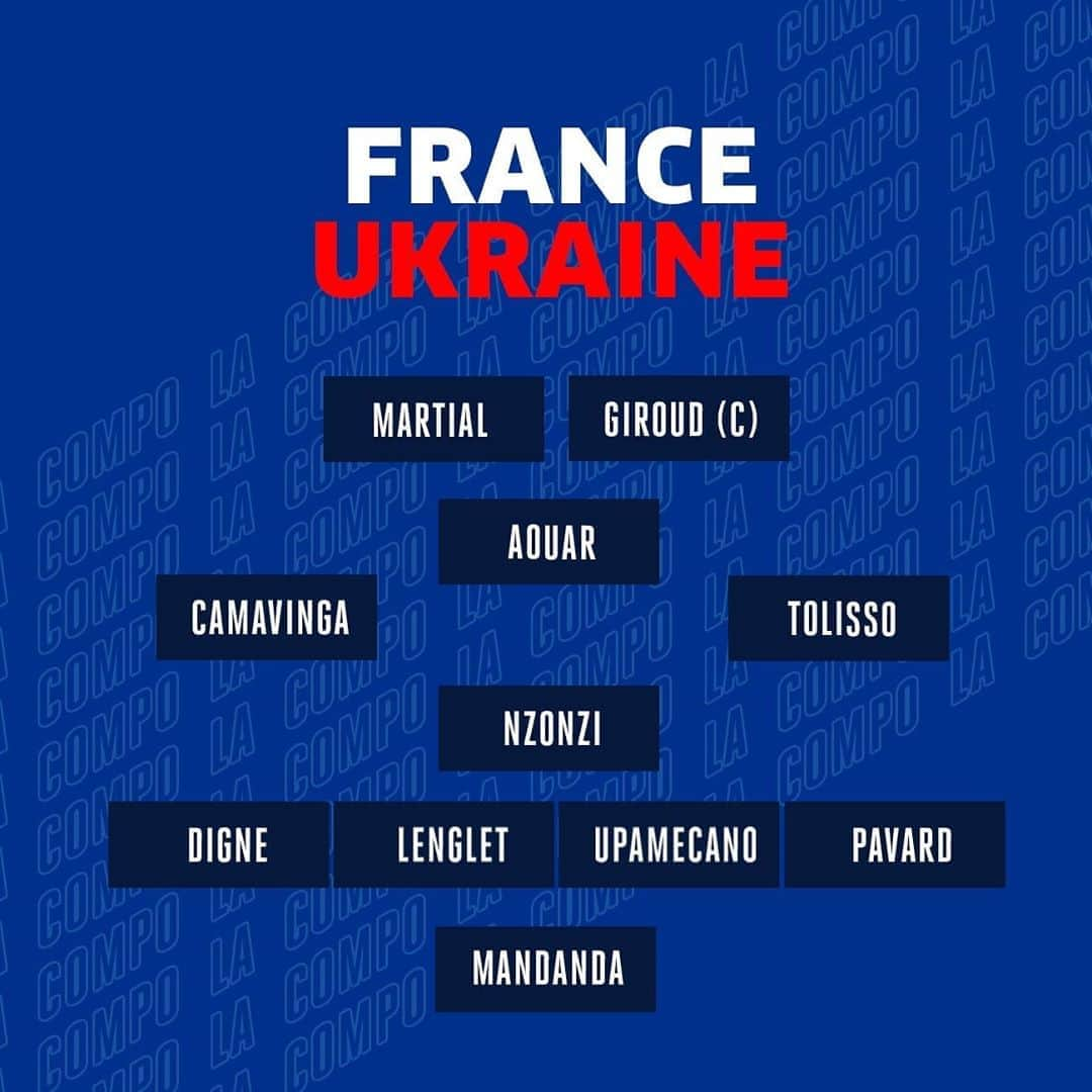 サッカー フランス代表チームさんのインスタグラム写真 - (サッカー フランス代表チームInstagram)「La composition de nos Bleus pour affronter l'Ukraine 👊 ! #FiersdetreBleus #FRAUKR」10月8日 3時19分 - equipedefrance