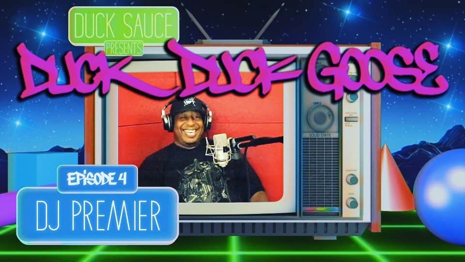 アーマンド・ヴァン・ヘルデンのインスタグラム：「New episode of @ducksaucenyc Duck Duck Goose with the legend @djpremier our number one hip hop producer of all time! What an honor! Wow!! Link in bio.」