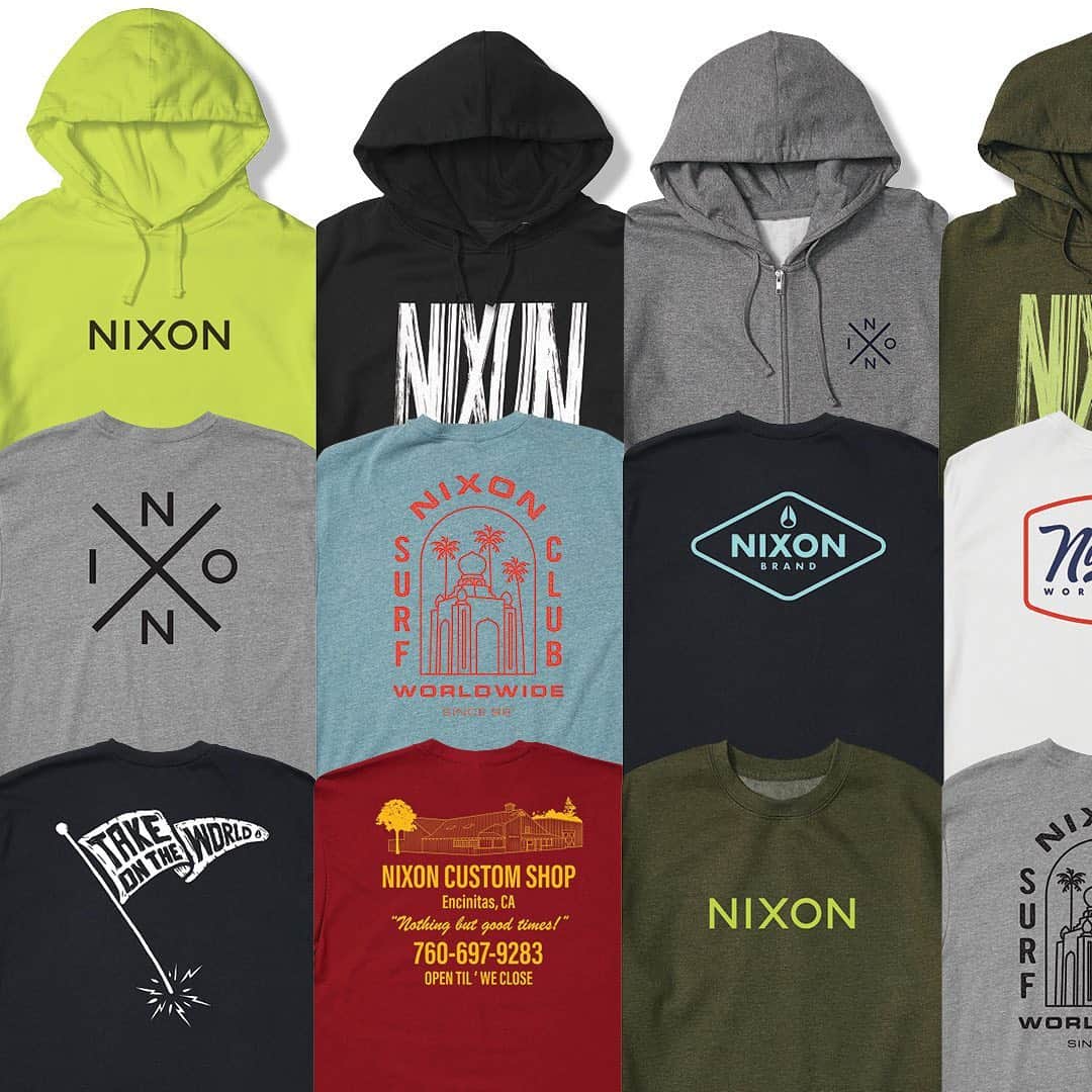 ニクソンのインスタグラム：「Fly the Nixon Flag.  Our new collection of buttery soft t-shirts and comfy hoodies are finally here.  Check them out at: http://www.nixon.com/mens-clothing. #Nixon」