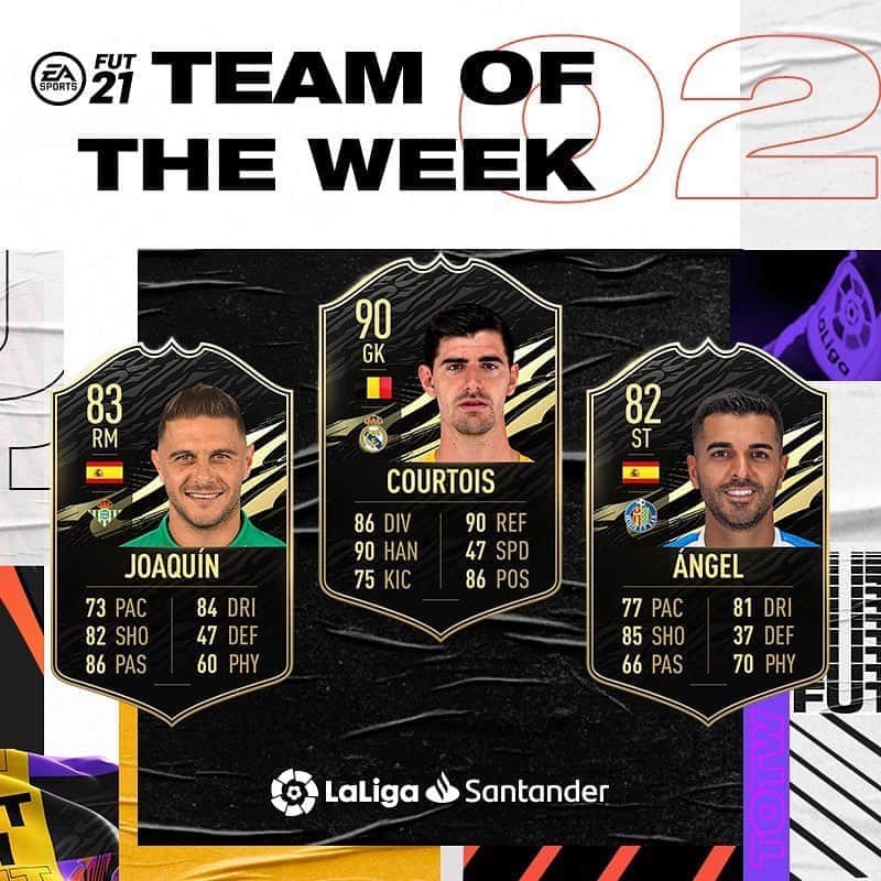 LFPさんのインスタグラム写真 - (LFPInstagram)「⛔ @thibautcourtois  🎩 @joaquinarte  💙 Ángel Rodríguez  Three LaLiga Santander players are in the FIFA21 #TOTW from @easportsfifa! 🔝🎮  ⛔ Courtois 🎩 Joaquín 💙 Ángel Rodríguez  ¡Tres jugadores de LaLiga Santander en el #TOTW de @easportsfifa_es de FIFA21! 🔝🎮」10月8日 4時31分 - laliga