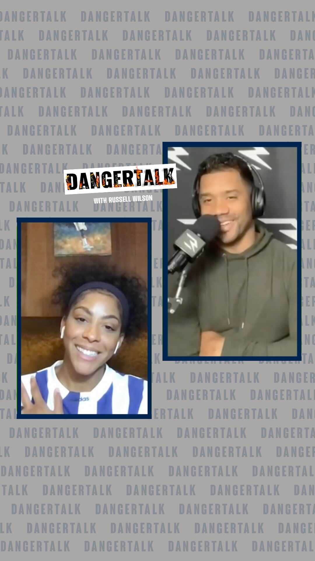 ラッセル・ウィルソンのインスタグラム：「@WNBA Legend @candaceparker joins @DangerTalk today. We discuss everything from the #WNBA and champs @SeattleStorm, to her life growing up, career, motherhood, and championing women in sports!」