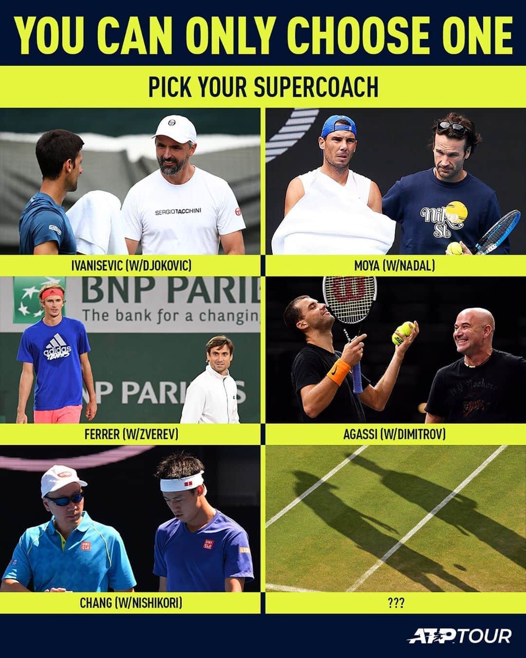ATP World Tourさんのインスタグラム写真 - (ATP World TourInstagram)「Which supercoach would you want on your team? 🤝」10月8日 6時26分 - atptour