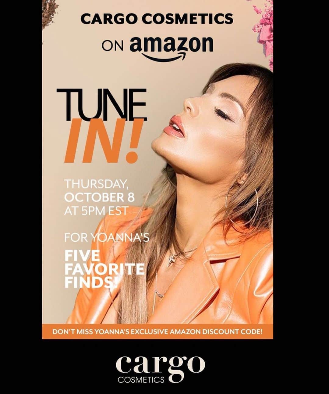 のインスタグラム：「🦋🦋Going Live @cargocosmetics Thursday, 10/8 at 5pm.  Sharing my favorites from @cargocosmetics and our latest partnership with @amazon. Sharing with you exclusive discounts. See you soon 🦋🦋 photo @cre8jax」