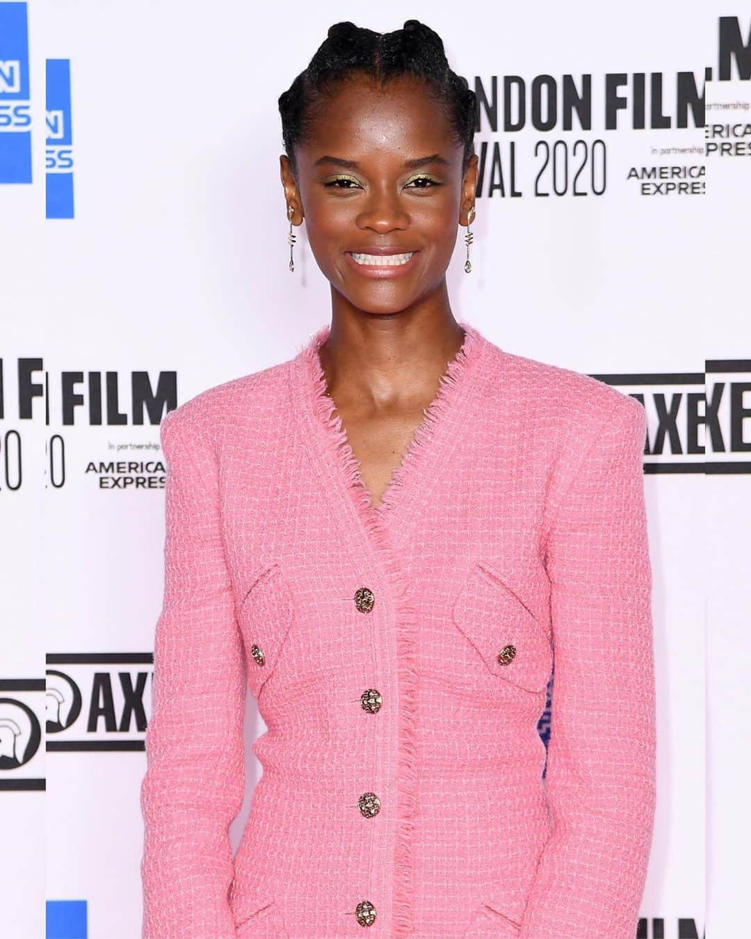 Just Jaredさんのインスタグラム写真 - (Just JaredInstagram)「Letitia Wright wears a pink power suit to the BFI Festival premiere of her new movie #Mangrove in London #LetitiaWright Photos: Getty」10月8日 10時36分 - justjared