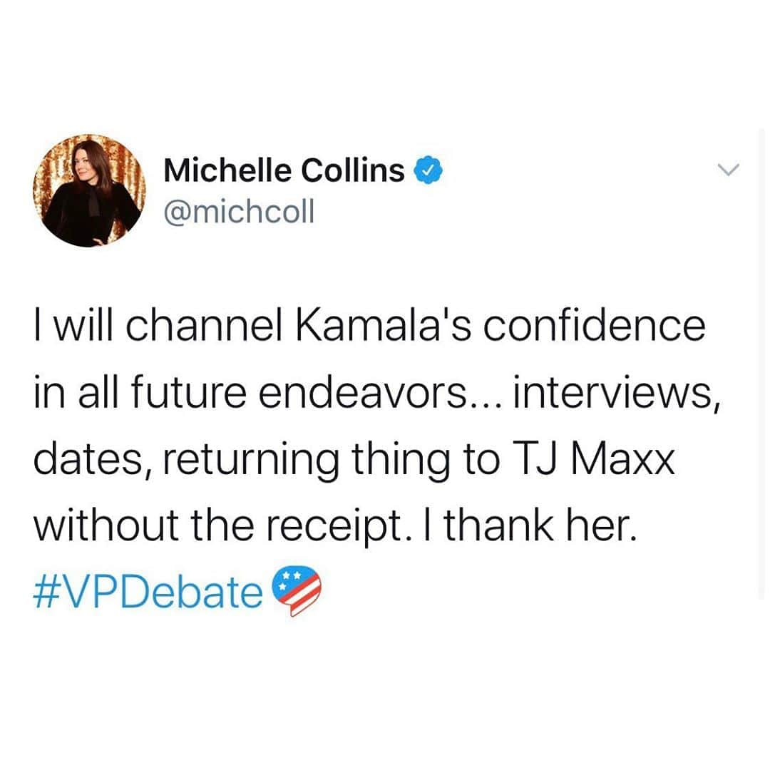 ミッチェル・コリンズさんのインスタグラム写真 - (ミッチェル・コリンズInstagram)「The typo here kills me but the intention remains. @KamalaHarris is everything and more throughout this #VPdebate. Smart, stunning, cool, collected, informed. After this nightmare 4 year shitshow, she’s the cleansing leader America deserves. Proud to vote for #bidenharris2020 & for #democracy.」10月8日 11時14分 - michcoll