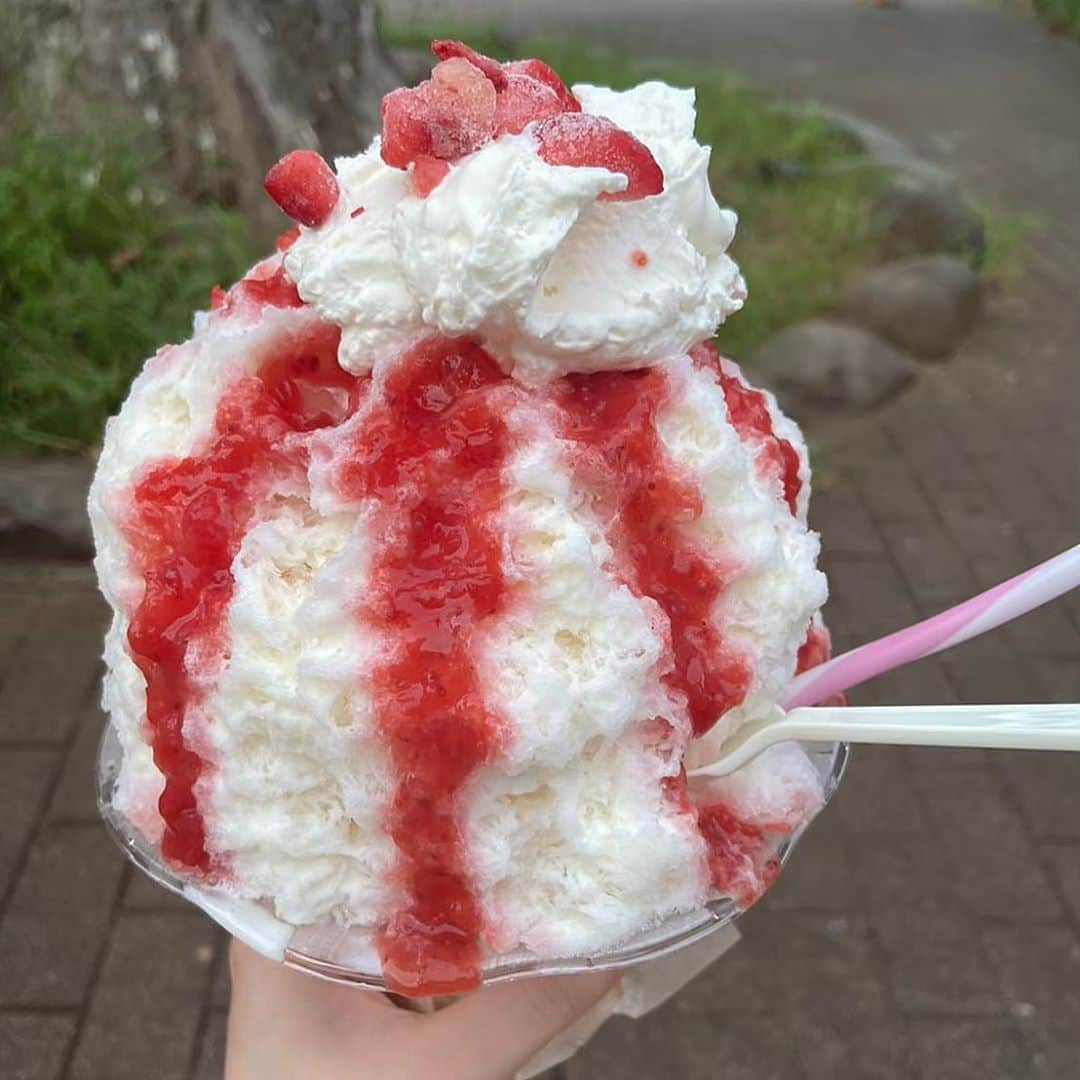 あろえグルメのインスタグラム：「🐬和キッチンかんな🌱 食べログ3.82 三軒茶屋 ． ここめっちゃ有名なところ！カキ氷店内で食べたかったけど整理券取る時間にはおきられなかったwからテイクアウトでたべた〜あ🌱 なんかめっちゃ混んでる時間にいってちょっと自分の体が心配になるくらい並んだ、笑 けどおいしかったからいいのいいの 夏のかき氷って最高🍓 でももう秋だーーぁぁぁ ．  #イタリアン#東京グルメ#ディナー#東京観光#ピザ#カフェ#洋食#instagood#fff#lfl#インスタ映え #表参道カフェ#渋谷#青山#東京グルメ#カフェ巡り#焼肉#恵比寿#代官山#渋谷#東京グルメ#グルメ#グルメスタグラム#三軒茶屋#三軒茶屋カフェ#吉祥寺カフェ#吉祥寺グルメ#六本木#西麻布#六本木ディナー#コース料理#和キッチンかんな」