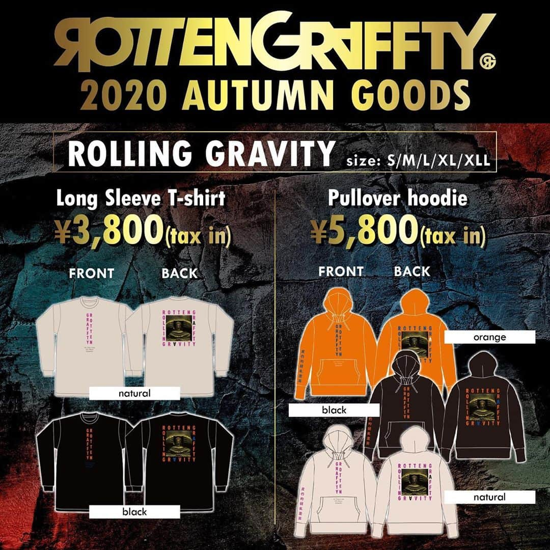 N∀OKIさんのインスタグラム写真 - (N∀OKIInstagram)「"2020 AUTUWM GOODS"絶賛発売中  今回もhoodie & ロンTをワテと @hotaqa と共にデザインしゃした  暴イズDEAD は 復刻の様で復刻でないTシャツ フロントは当時の紙ジャケの裏面がプリントされております  "逆ロットン T-shirt" "逆ロットン Towel" Rompersなどなど 盛り沢山やでい  よろしくどうぞ  capitalradioone.jp/SHOP/337806/li…  #ROTTENGRAFFTY」10月8日 14時36分 - chairoy1945