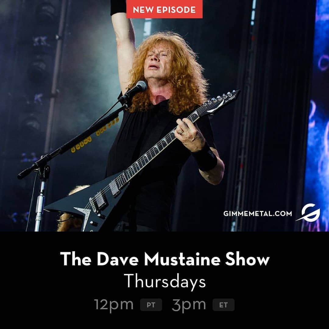Megadethのインスタグラム：「Get lost in the chat mosh! 🤘 The man himself, Dave Mustaine, is back for another week of playing and saying what he wants. Tune in and say hello: gimmemetal.com」