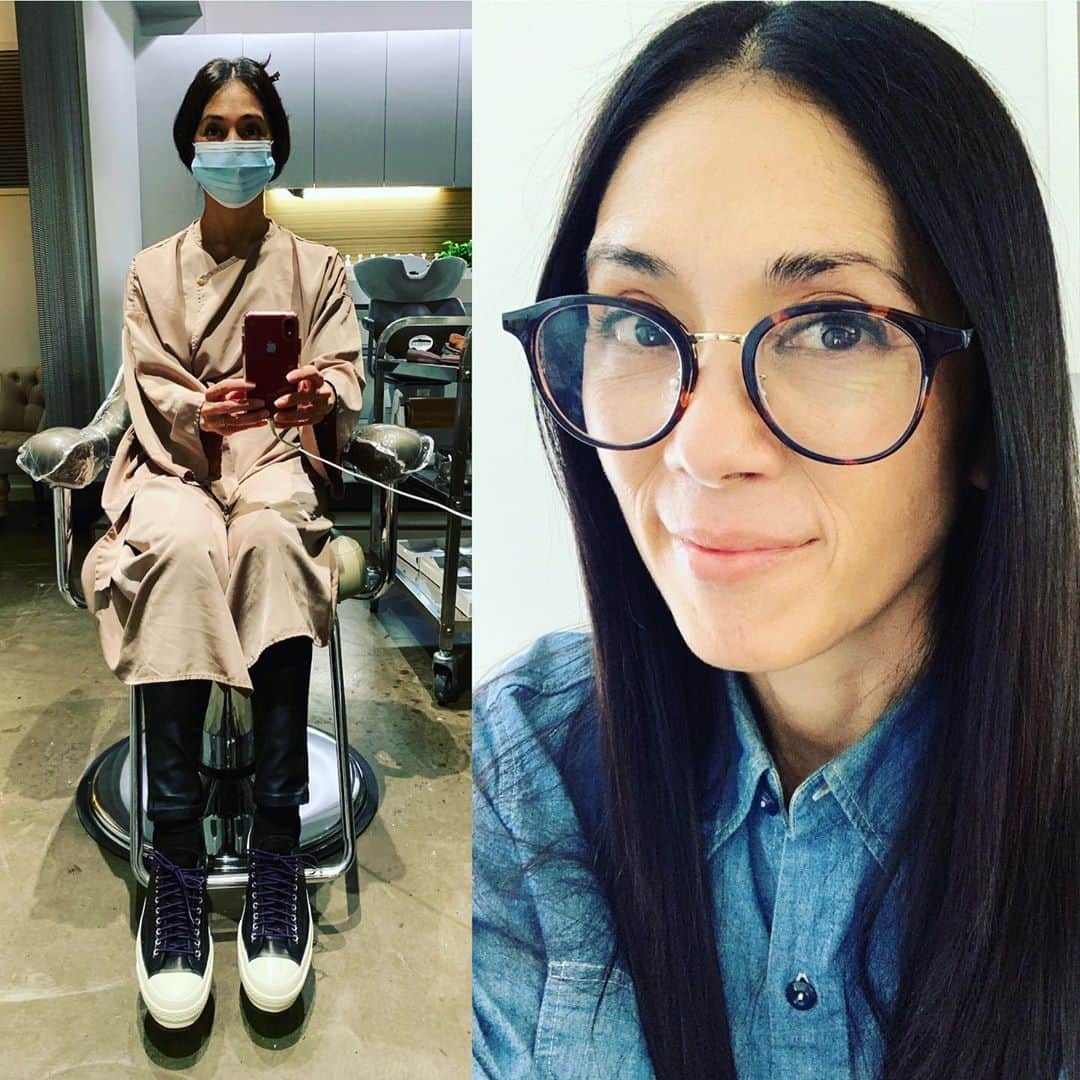 Monday満ちるさんのインスタグラム写真 - (Monday満ちるInstagram)「Huge thanks again to Kaz at @salonkinya for not only a beautiful job on my hair (digging the straight hair!), but also for being so meticulous in keeping us all safe while at the salon. #newnormal #covidtimes #newyorkhairsalon #staysafe」10月9日 3時29分 - mondaymichiru