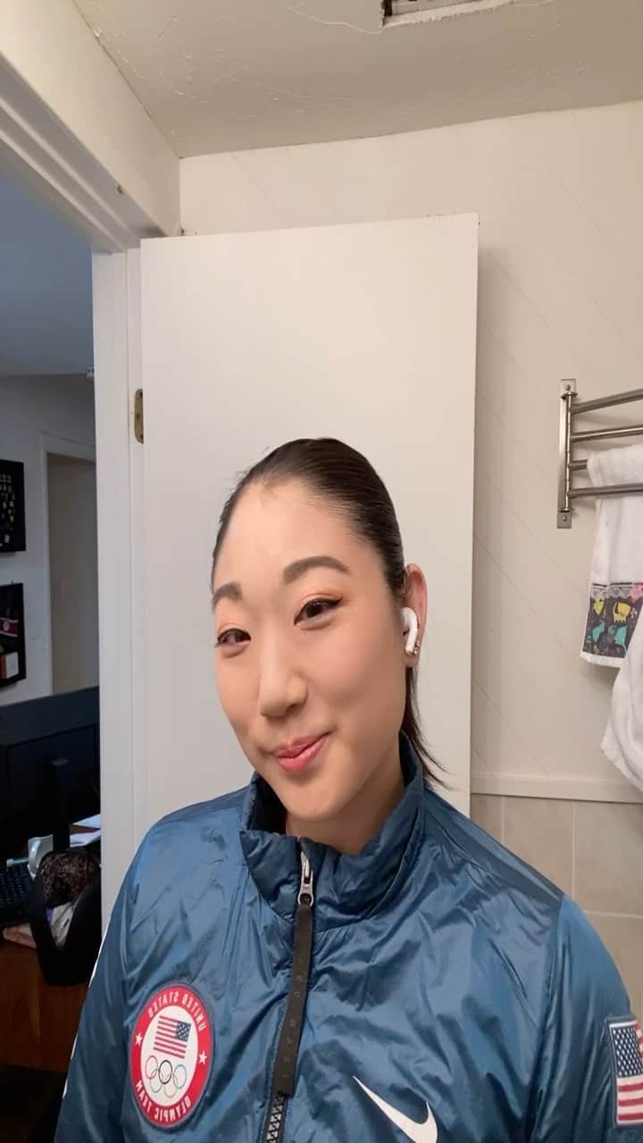 長洲未来のインスタグラム：「My boyfriend’s student @yurika.st shared this amazing product with me, and it helps my baby hairs stay back. It’s from a Japanese company called #matomage   I wish I had used it while I was competing to give me a sleeker look. Anyone else have any other tips they can share with me? Skater girl is the one look I know 😔 (not a sponsored post)」