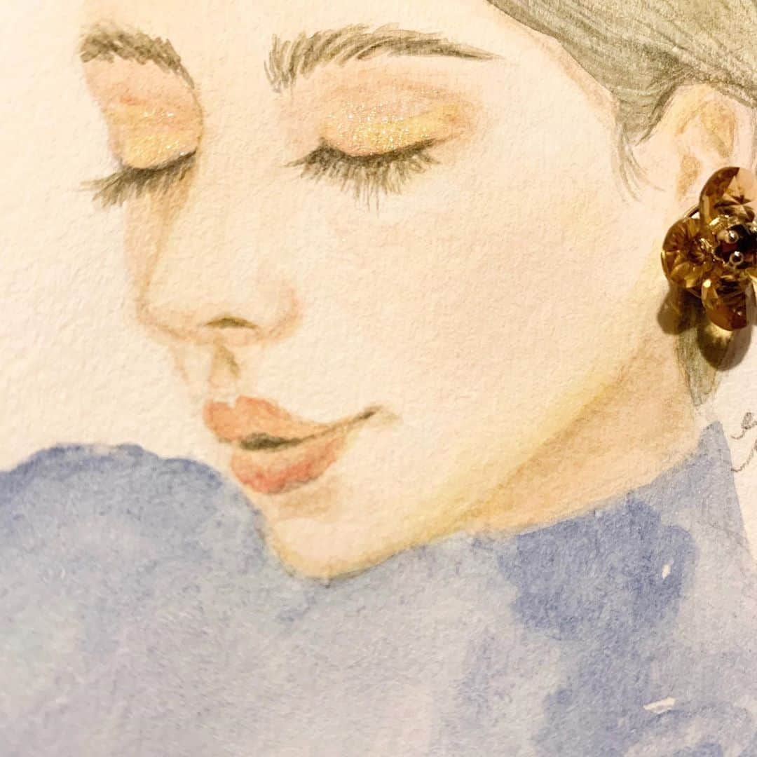 高杉さと美さんのインスタグラム写真 - (高杉さと美Instagram)「金木犀メイク。 ゆっくり深呼吸🌿  #illustration  #artwork  #portrait  #植物のある暮らし  #金木犀 #香り #ビューティー #イラストレーション  #メイク #オレンジメイク #水彩 #呼吸」10月8日 20時58分 - satomi_mira