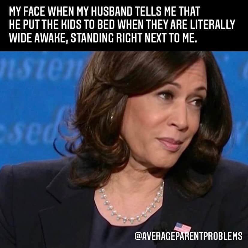 Average Parent Problemsのインスタグラム：「While the rest of the internet comes up with fly memes, I’m going with Kamala’s “don’t you lecture me” face. Who else has been there?」