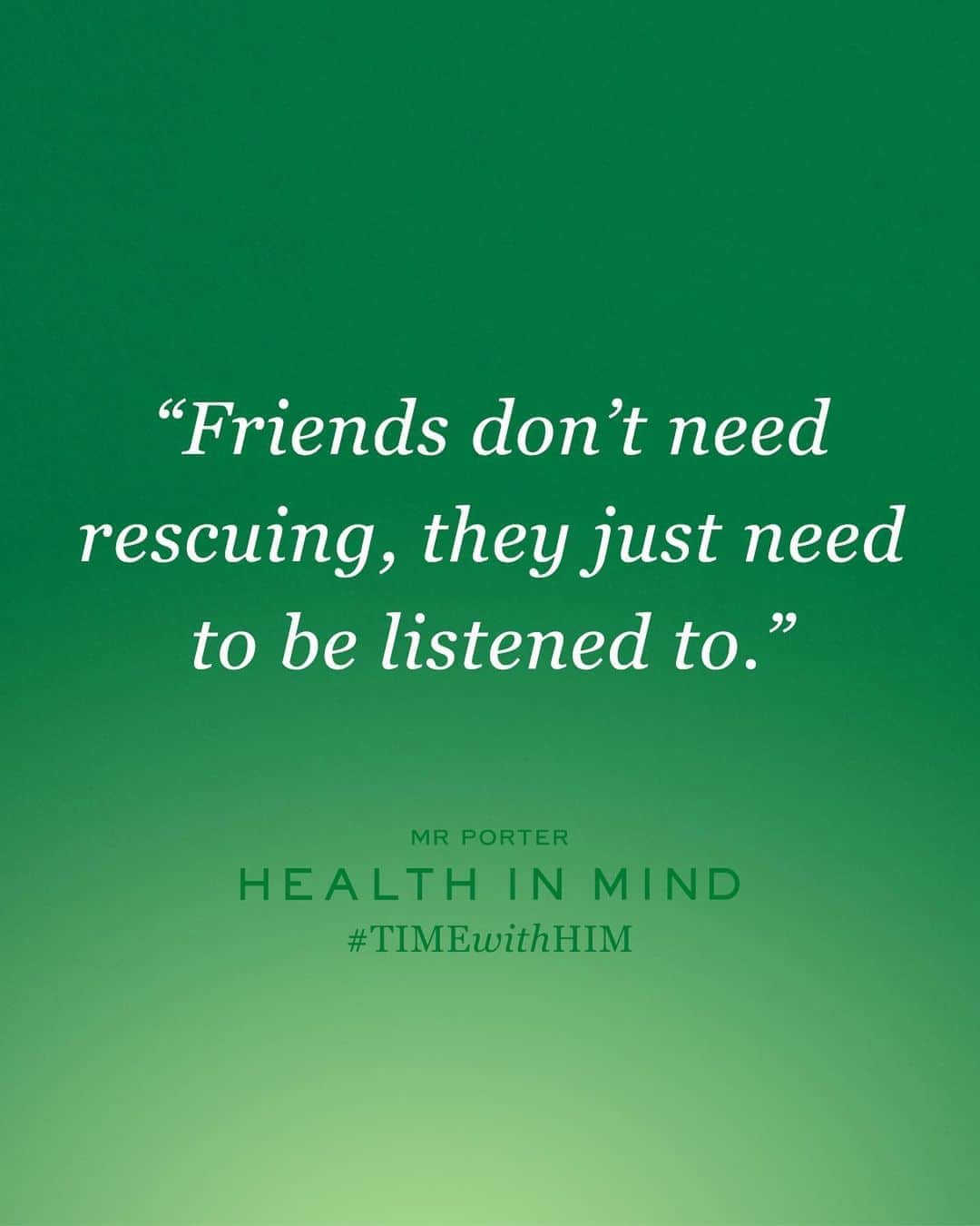 MR PORTERのインスタグラム：「There are many ways to be a friend (we have 33 of them listed on The Journal this week). We asked Dr @zacseidler, clinical psychologist and director of Mental Health Training, @Movember, to boil friendship down to its essence. #TIMEwithHIM #MensMentalHealth #WorldMentalHealthDay」