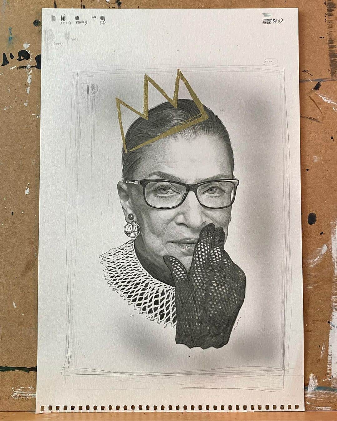 目黒ケイさんのインスタグラム写真 - (目黒ケイInstagram)「*Insert your favorite Brooklyn theme song here* 🖤⚖️  #RuthBaderGinsburg Portrait based on photo by Sebastian Kim for @time 100  #vote #basquiat #notoriousbig」10月8日 23時15分 - keimeguro
