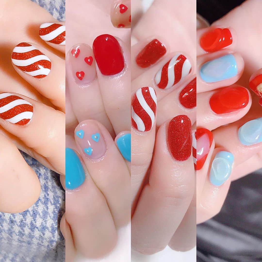 なかやまちえこのインスタグラム：「Kawaii 赤ネイル💅⠀ ⠀ #nail #nails #nailart #ネイル #美甲 #ネイルアート  #japanesenailart #manucure #japanesenails #manicurist #gelnails #أظافر #네일아트 #미용 #vẽmóng #ngườiđẹp  #เพ้นท์เล็บ #искусствоногтя #artedeuñas #เพ้นท์เล็บเจล #ジェルネイルデザイン #ネイルデザイン #senikuku #nagelkunst #rednails #赤ネイル」