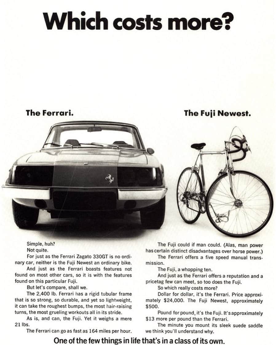 Fuji Bikesさんのインスタグラム写真 - (Fuji BikesInstagram)「This vintage #FujiNewest ad sure is a #throwback! #TBT #retro #vintage」10月9日 0時55分 - fujibikes