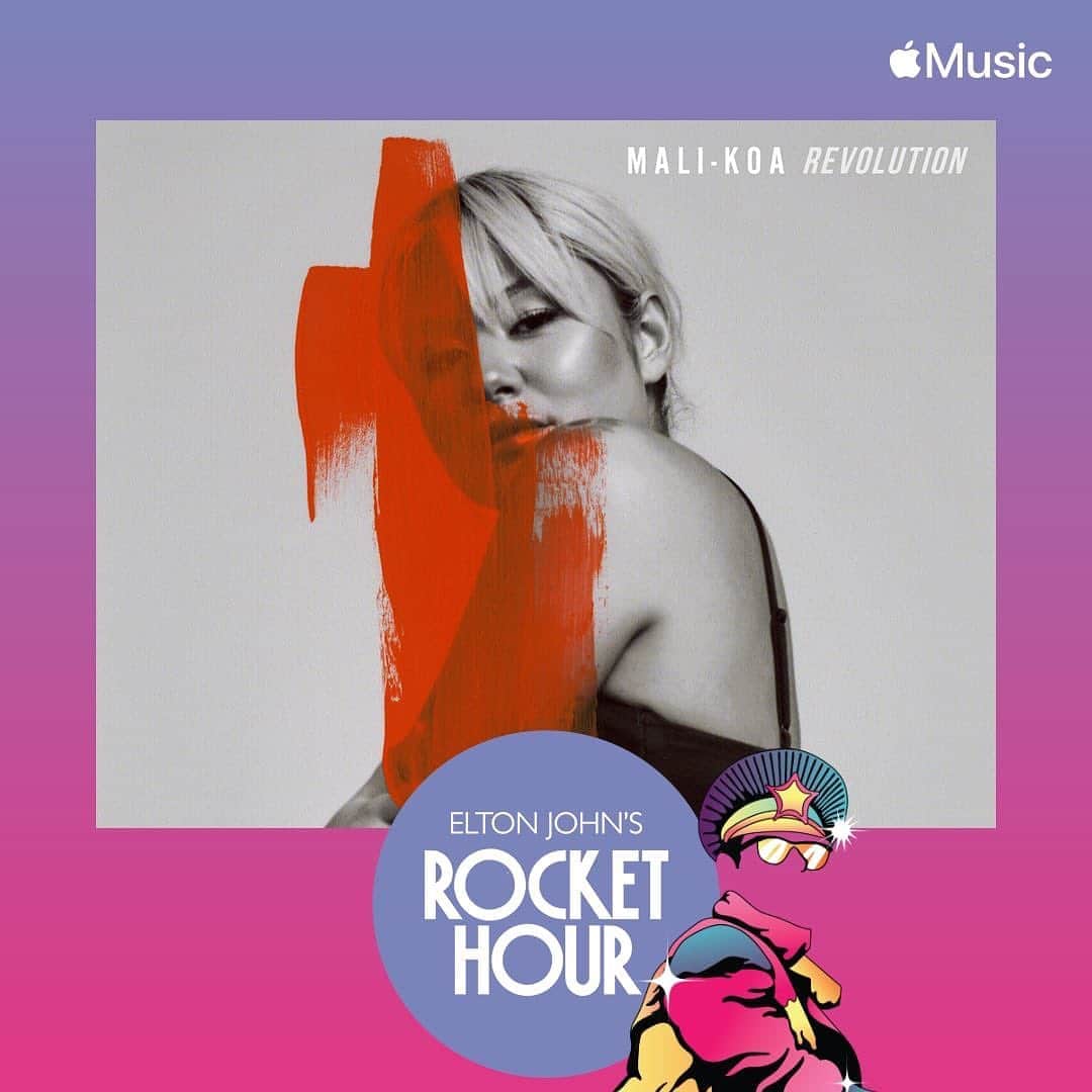 Mali-Koa Hoodのインスタグラム：「WHAT!? The all star tick of approval from THE @eltonjohn 😱😱😱 playing Revolution on his Rocket Hour show on @applemusic 1 this weekend! Tune in on Saturday and Sunday to hear and don’t mind me whilst I cry #RocketHour」