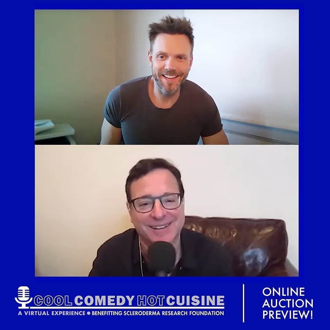 ボブ・サゲットのインスタグラム：「So excited about our virtual Scleroderma Research Foundation event – – #CoolComedyHotCuisine —LIVE on Sunday, October 18th at 5PM Pacific/8 PM Eastern.  Register now and see the best show with so many amazing Comedy and Music stars.  Go to—> SRFCCHC.org to register to watch the show live and help us find a cure for Scleroderma.  •••••••••••••••••••••••••••••••••••• And now some important stuff about our wonderful auction…  repost @srfcure ・・・  —-Everyone’s invited! You don’t have to attend 𝐂𝐎𝐎𝐋 𝐂𝐎𝐌𝐄𝐃𝐘 • 𝐇𝐎𝐓 𝐂𝐔𝐈𝐒𝐈𝐍𝐄 to be able to bid on these amazing, one-of-a-kind auction items and experiences. This year, our silent auction is all online and you can browse from the comfort of your own home. Don’t miss your chance to bid!   • Feeling thirsty? Join Bob Saget and Joel McHale for tequila shots in a private zoom room. • Are you a foodie or just out of ideas for meals to cook at home? We have 4 world class chefs ready to share their secrets with you.  • Is your music collection missing a John Mayer autographed guitar? Not for long, if you can be the top bidder!  The auction opens on Monday, October 12th but you can preview auction items now by visiting http://bit.ly/SRFAuctionPreview . . @bobsaget @susanfeniger #joelmchale #johnmayer #marysuemilliken #elizabethfalkner #brookewilliamson #maskedsinger #johnstamos」