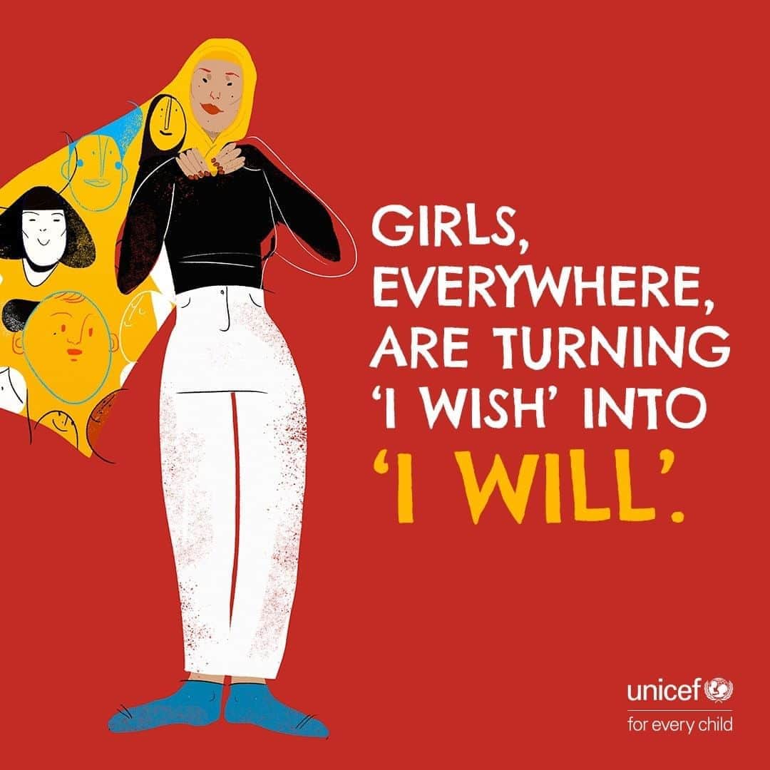 unicefさんのインスタグラム写真 - (unicefInstagram)「All around the world, girls are taking charge - from climate change movements to bridging the digital divide.⠀ ⠀ Let’s listen to girls and follow their leadership as we reimagine an equal world for every child. #DayOfTheGirl #GenerationEquality 🖌 @inagouveia」10月9日 13時04分 - unicef