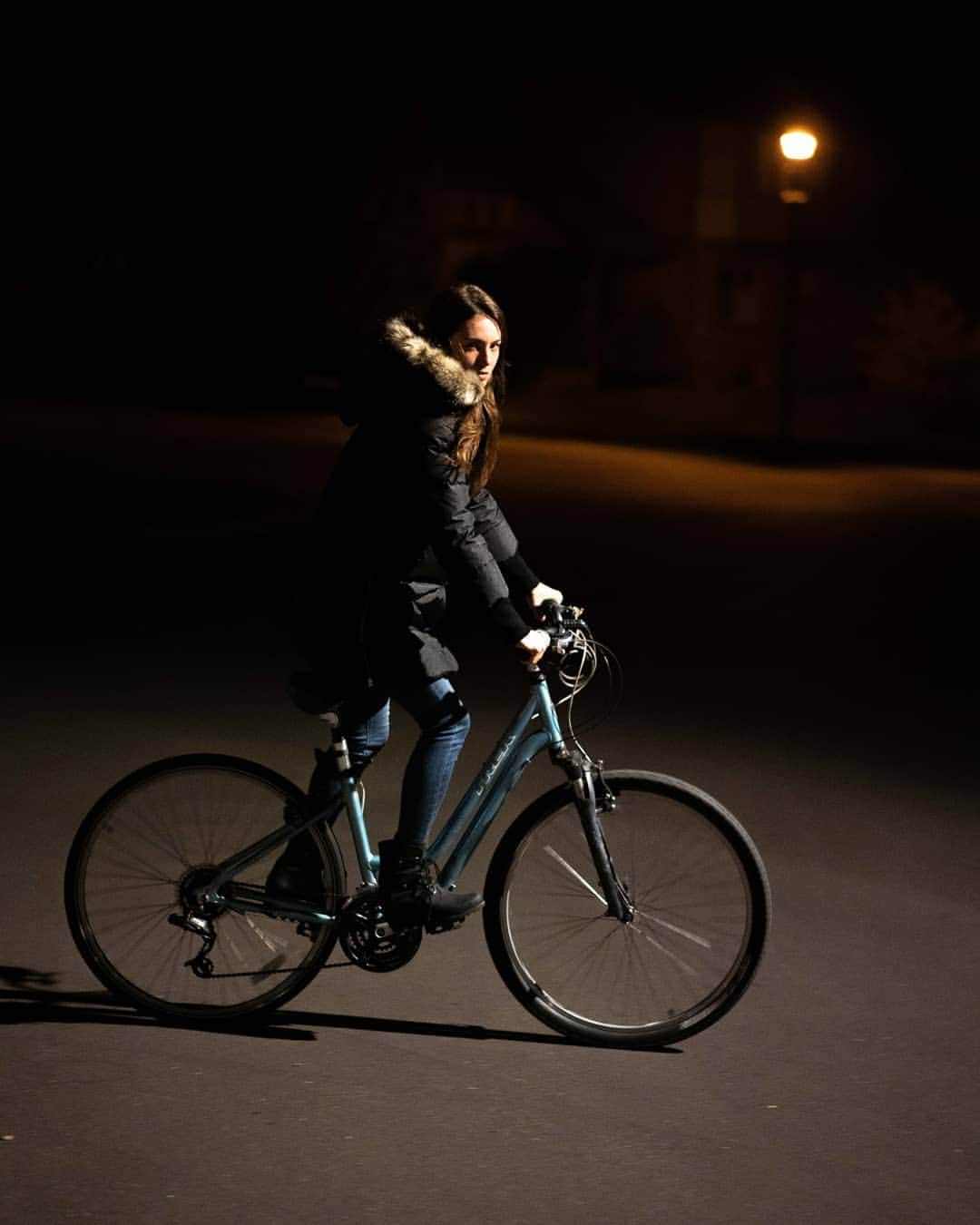 ペイジー・クラッセンのインスタグラム：「My bike, although clearly very dreamy looking, excels on neither road nor mountain terrain. The new @eddiebauer Centennial Collection Down Parka, on the other hand, looks just as glamorous while riding a bike or strolling town, and I'm certain it would even look phenomenal on top of a mountain. I would venture to say it's the warmest garment I've ever worn.  The Centennial Collection showcases 100 years of innovation, from Eddie's start in 1920 stringing tennis rackets, to the invention and patent of the first down jacket. New limited edition products are dropping every day, so keep an eye out for what's to come. Who knows, you might even see more glamour senior portraits coming your way.  📸 by @arjandekock」